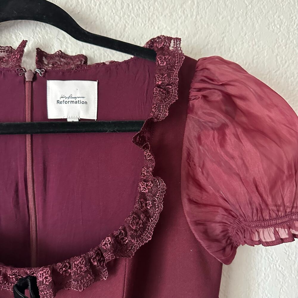 Reformation x Kacey Musgraves Bunny Wool Blend Mini Dress Plum Size 2 - Picture 8 of 11